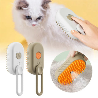 Cat Steam Brush - 3 in 1 Electric Spray Grooming Comb for Dogs &amp; Cats