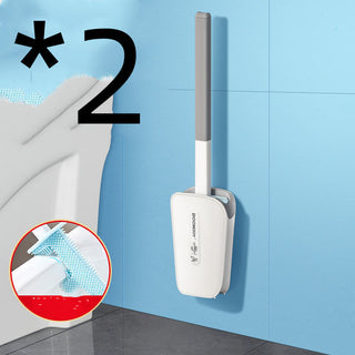 Wall-Mounted Toilet Brush Set with Bucket – No Dead Corner Bathroom Cleaner