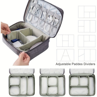 Waterproof Electronics Organizer Travel Cable Storage Bag | Portable Digital Accessories