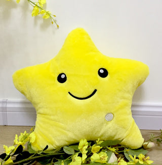 34CM LED Luminous Star Pillow - Colorful Plush Cushion for Kids