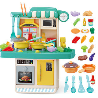 Large Play House Kitchen - 23PCS Interactive Toy Set for Kids