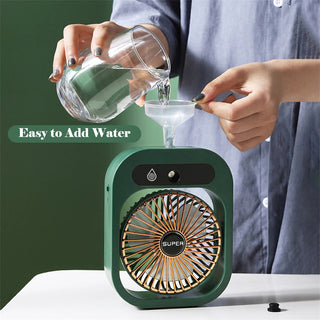 Portable USB Rechargeable Air Conditioning Fan & Humidifier for Home