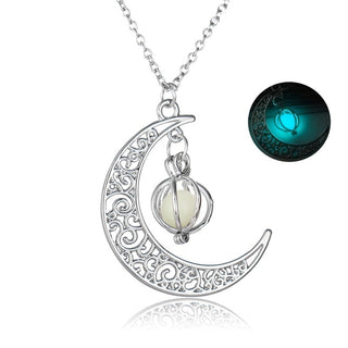 Fashion Moon Luminous Healing Stone Necklace  | Natural Glowing