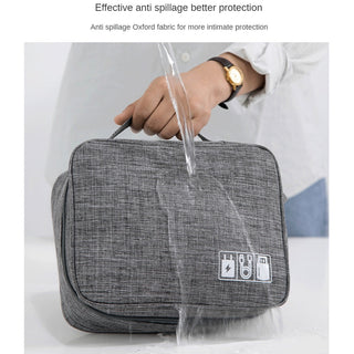 Waterproof Electronics Organizer Travel Cable Storage Bag | Portable Digital Accessories