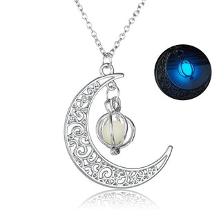 Fashion Moon Luminous Healing Stone Necklace  | Natural Glowing