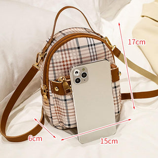 Trendy Casual Plaid Backpack – Stylish Small PVC Personality Bag