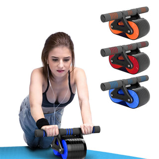 Double Wheel Abdominal Exerciser – Automatic Rebound Ab Wheel Roller