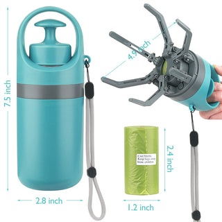 Portable Dog Pooper Scooper with Built-in Poop Bag Dispenser