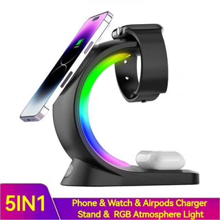 4-in-1 Magnetic Wireless Charger with Fast Charging for iPhone, AirPods, Watch