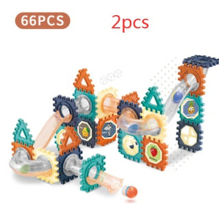 Colorful Window Building Blocks – Sliding Beads and Transparent Pipe Assembly