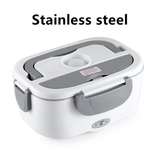 Kitchen Electric Heated Lunch Box - Stainless Steel Food Warmer for School, Car